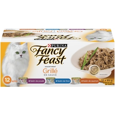 Purina Fancy Feast Assortiment Grillé, Nourriture Humide pour Chats 85 g 12x85.0 g, 1,18 $/100g