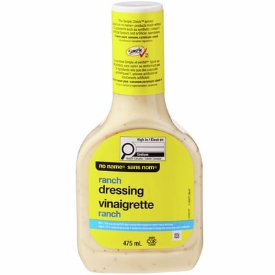 Sans Nom Vinaigrette Ranch légère 475 ml, 0,84 $/100ml
