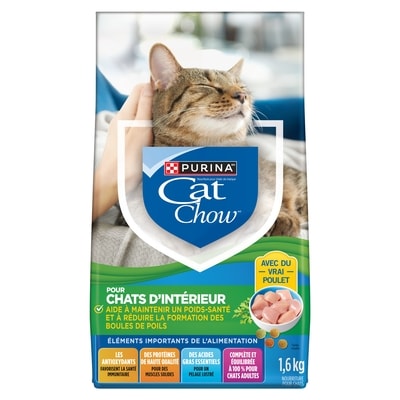 Purina Cat Chow pour Chats d'Intérieur avec Vrai Poulet, Nourriture Sèche pour Chats 1,6 kg 1.6 kg, 0,69 $/100g