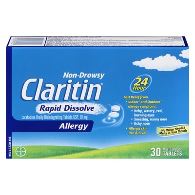 Claritin Rapid Dissolve Allergy Medicine, 24-Hour Non-Drowsy Relief 30 ea, $0.90/1ea