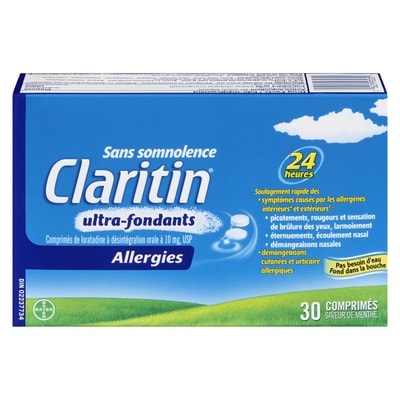 Claritin ultra-fondants Allergies, soulagement sans somnolence 30 ea, 0,82 $/1ch