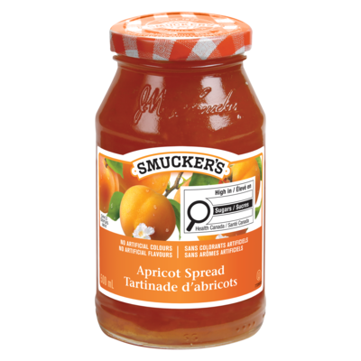 Smuckers Pure Apricot Jam 500 ml, $1.30/100ml