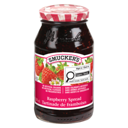 Smuckers Pure Raspberry Jam 500 ml, $1.20/100ml