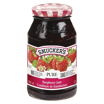 Smucker’s Pure confiture de framboises 500 ml, 1,40 $/100ml