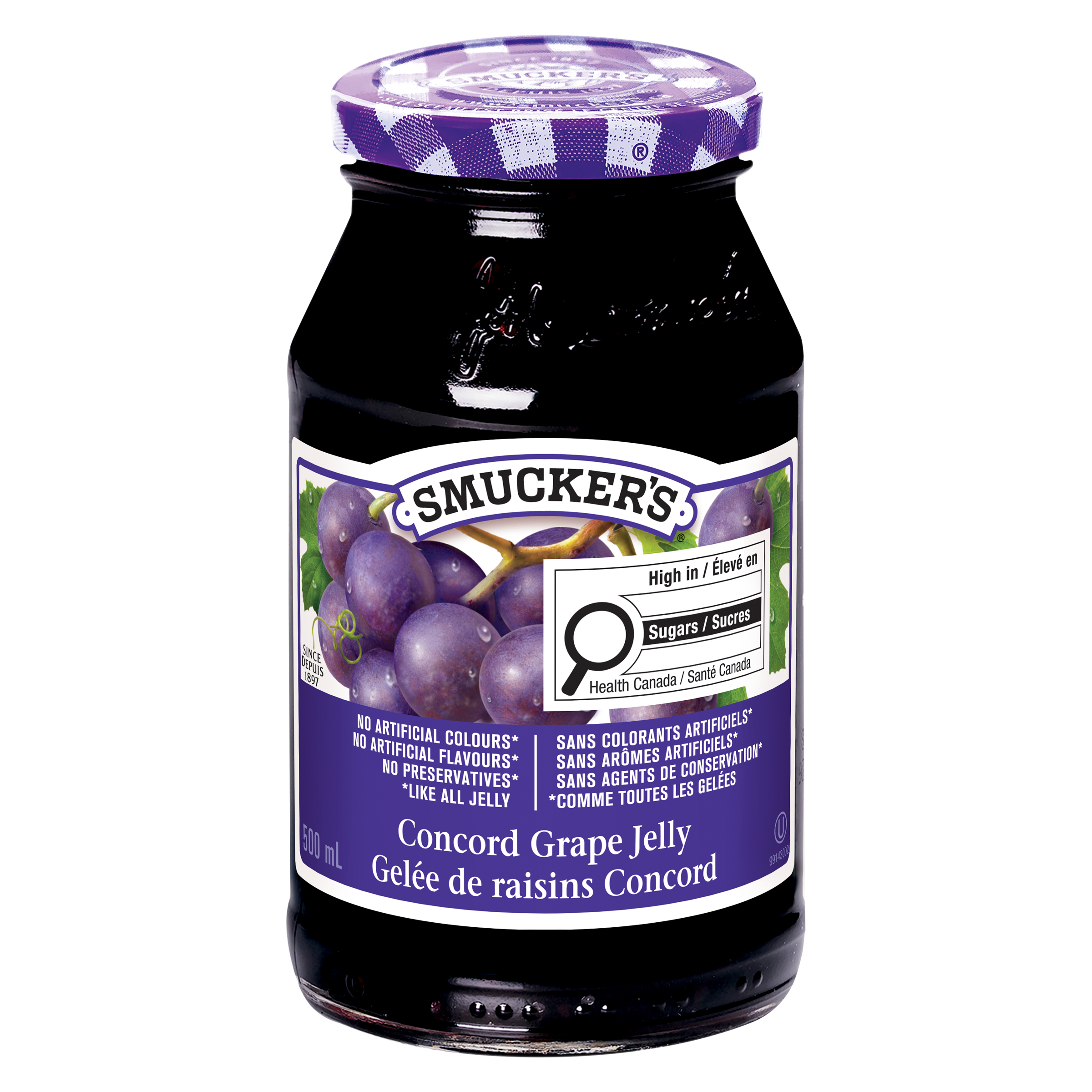 Smuckers Pure Concord Grape Jelly 500 ml, $1.20/100ml