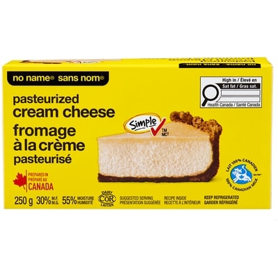 No Name Pasteurized Cream Cheese 250 g, $1.72/100g