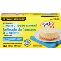 Sans Nom Tartinade de fromage à la crème pasteurisé, léger 250 g, 1,72 $/100g