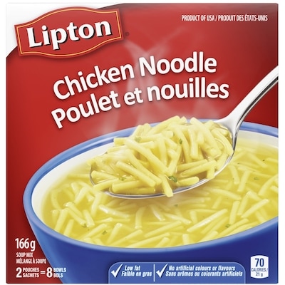 Lipton Mélange à Soupe Déshydraté Poulet et Nouilles 2x166.0 g, 1,38 $/100g