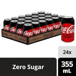 Coca-Cola Cola Zero Sugar Cans - 24x355.0 ml | Your Independent Grocer