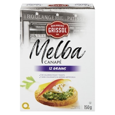 Grissol Boulangerie Grissol Melba Canapé 12 Grains 150 g, 1,67 $/100g