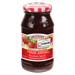 Smuckers Pure Seedless Strawberry Jam 250 ml, $2.00/100ml
