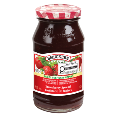 Smuckers Pure Seedless Strawberry Jam 250 ml, $1.92/100ml