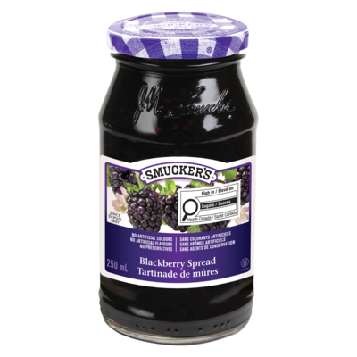 Smucker’s Pure confiture de mûres 250 ml, 2,20 $/100ml