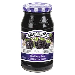 Smucker’s Pure confiture de mûres 250 ml, 2,20 $/100ml