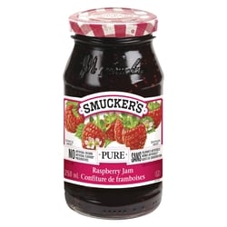 Smucker’s Pure confiture de framboises 250 ml, 2,40 $/100ml