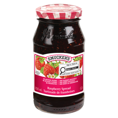Smucker’s Pure confiture de framboises 250 ml, 2,40 $/100ml