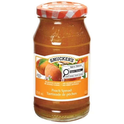 Smucker’s Pure confiture de pêches 250 ml, 2,40 $/100ml