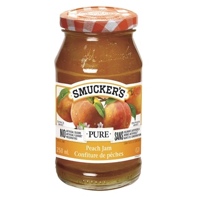 Smucker’s Pure confiture de pêches 250 ml, 2,20 $/100ml