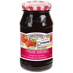 Smucker’s Pure confiture de framboises sans pépins 250 ml, 2,60 $/100ml