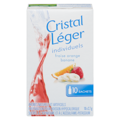 Crystal Light Cristal Léger Individuels, Fraise Orange Banane 27 g, 12,04 $/100g
