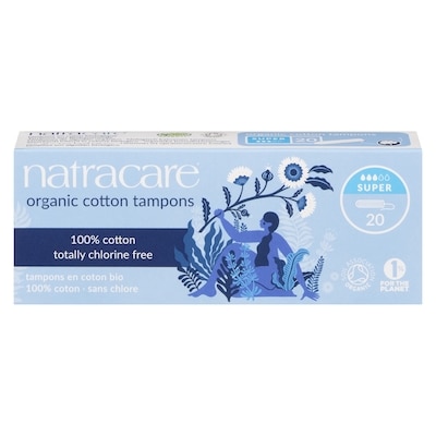 Natracare Tampons de coton super 20 ea, 0,45 $/1ch