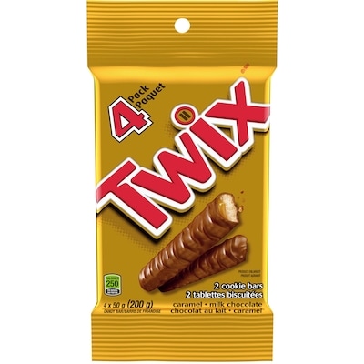 Twix Caramel Cookie Chocolate Candy Bar, 4 Full Size Bars 200 g, $2.75/100g