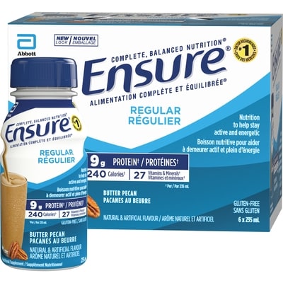 Ensure Regular Nutritional Supplement Shake, Butter Pecan Bottles 6x235.0 ml, $1.10/100ml