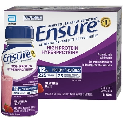 Ensure High Protein, Meal Replacement Shakes, Strawberry 6x235.0 ml, $1.17/100ml