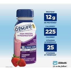 Ensure High Protein, Meal Replacement Shakes, Strawberry - 6x235.0