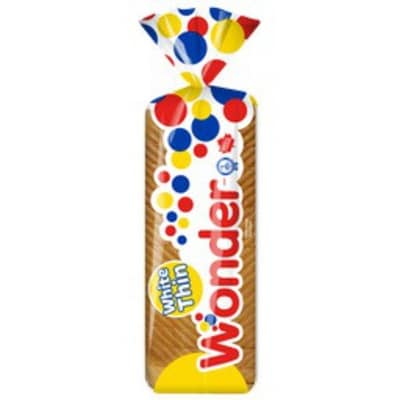 Wonder THIN Sandwich White Bread 675 g, $0.44/100g