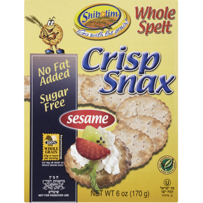 Shibolim Crisp Snax, Whole Spelt Sesame 170 g, $5.00/100g