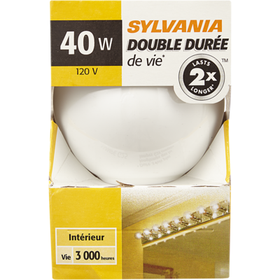 Sylvania Ampoule sphérique blanc doux 40 W 1 ea, 3,50 $/1ch