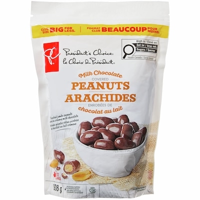 le Choix du Président Arachides enrobées de chocolat au lait, format club 908 g, 1,87 $/100g