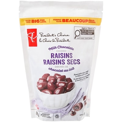 le Choix du Président Rasins secs enrobés de chocolat au lait 908 g, 1,54 $/100g