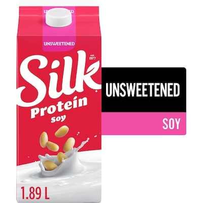 Silk Organic Soy Milk Alternative, Unsweetened, Dairy Free 1.89 l, $0.26/100ml