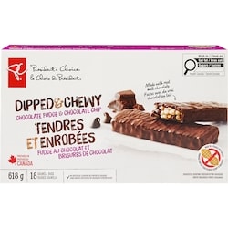 le Choix du Président Barres granola tendres et enrobées fudge au chocolat et brisures de chocolat 618 g, 1,45 $/100g