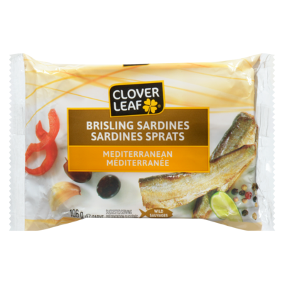 Clover Leaf Brisling Sardines, Mediterranean 106 g, $3.48/100g