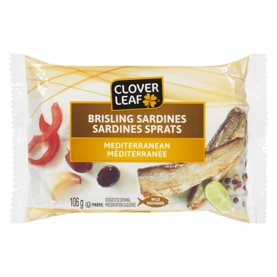 Clover Leaf Sardines de sprat mélange méditerranéen 106 g, 3,48 $/100g