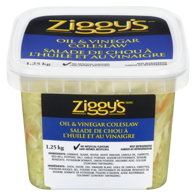 Ziggy’s Salade de chou huile et vinaigre 1.25 kg, 0,48 $/100g