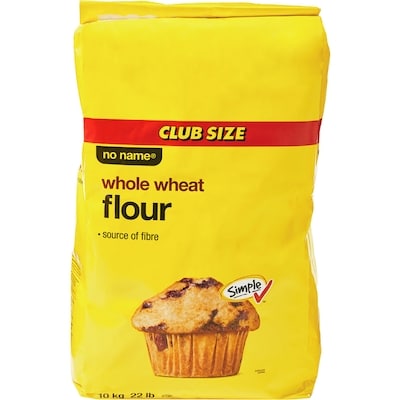 Sans Nom Farine de blé entier, format club 10 kg, 0,13 $/100g