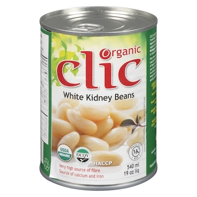 Clic Organic White Kidney Beans 540 ml, $0.70/100ml