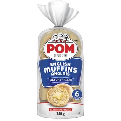POM Plain English Muffins 6 ea, $0.65/1ea