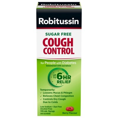 Robitussin Contrôle De La Toux Sans Sucre (Sirop) 115 ml, 9,56 $/100ml