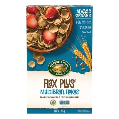 Nature's Path Organic Flax Plus Multibran Flakes Cereal 375 g, $1.54/100g