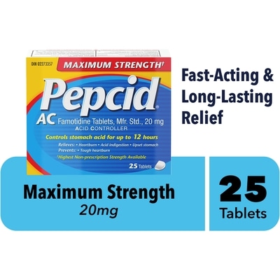 Pepcid Famotidine Tablets 25 ea, $0.68/1ea