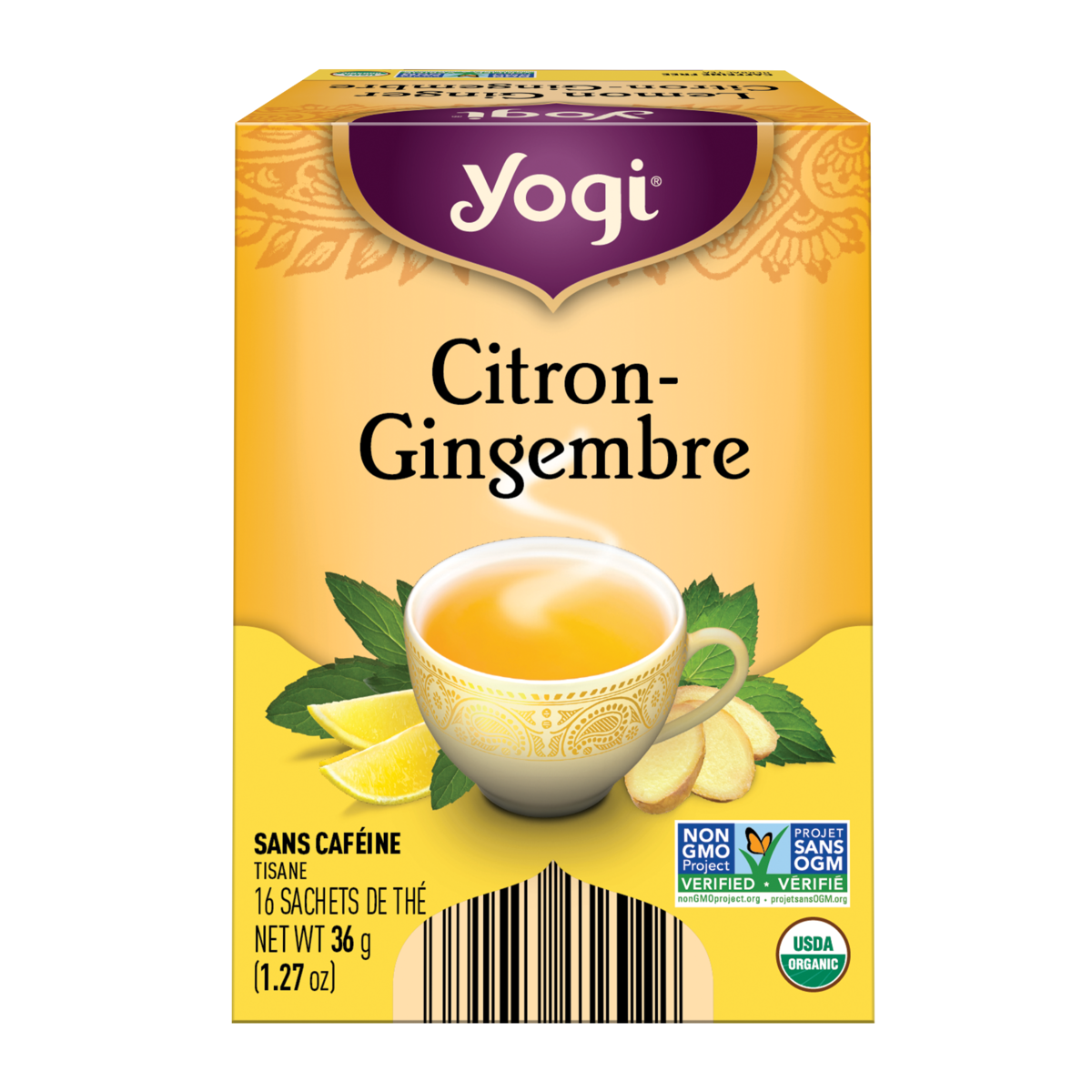 Yogi Citron-Gingembre 16 ea, 37,50 $/100ch