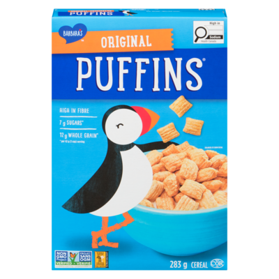 Barbaras Bakery Original Puffins Cereal 285 g, $2.28/100g