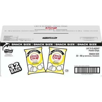 Lay's Potato Chips, Classic, Vending Chips 32x60.0 g, $1.87/100g