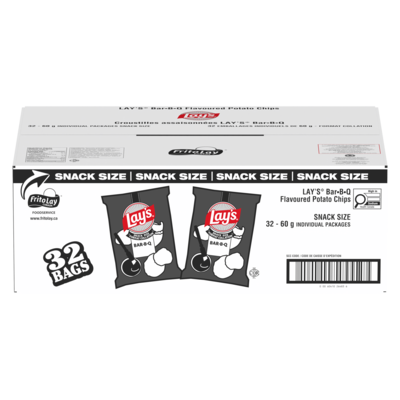 Lay's Potato Chips, Bar-B-Q, Vending Chips 32x60.0 g, $1.87/100g