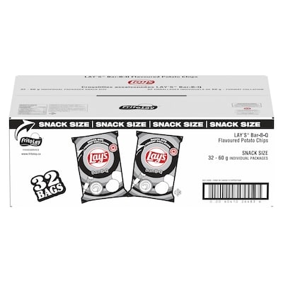 Lay's Potato Chips, Bar-B-Q, Vending Chips 32x60.0 g, $1.87/100g
